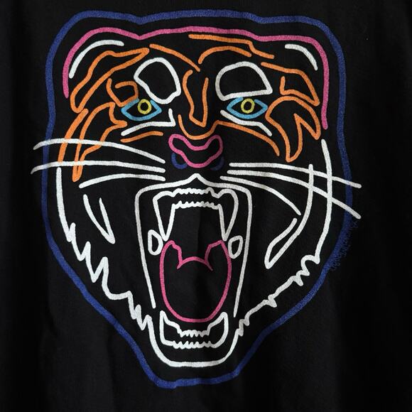 Lauren Moshi Jocelyn Neon Line Tiger drop shoulder pullover OVERSIZED M sweater - Picture 11 of 14